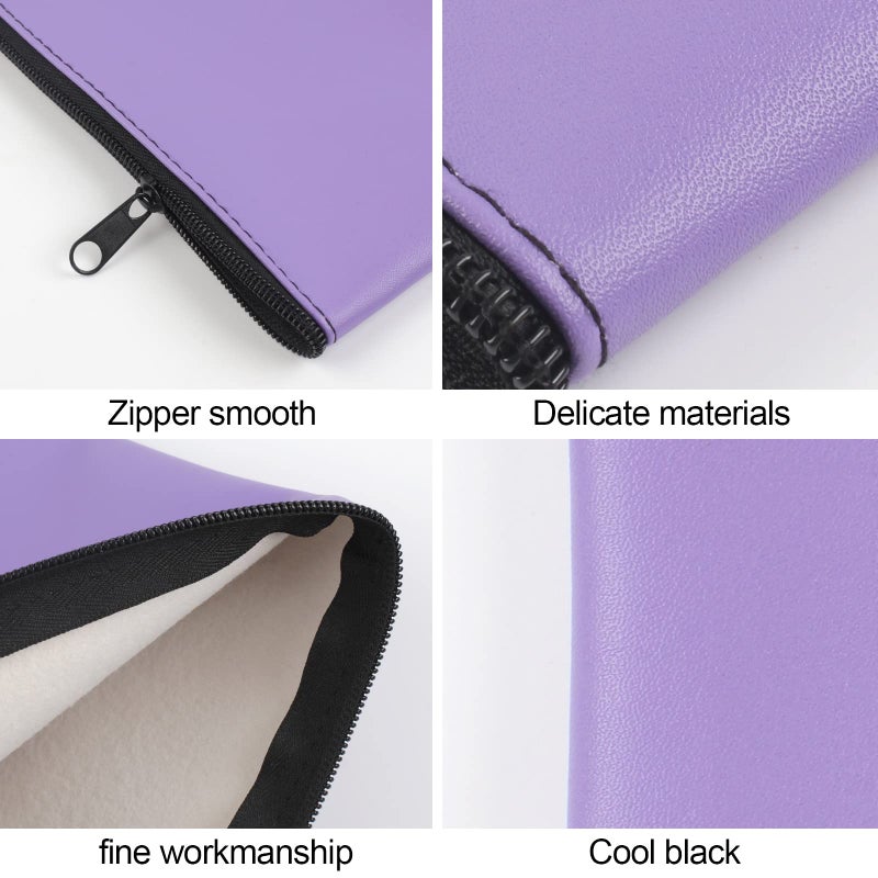 Joyberg 2 Pieces Money Bags With Zipper   11x6.1 inch Money Pouch  Bank Bag  Cash Bag   Check Wallet  Cosmetics(Purple) - Image 4